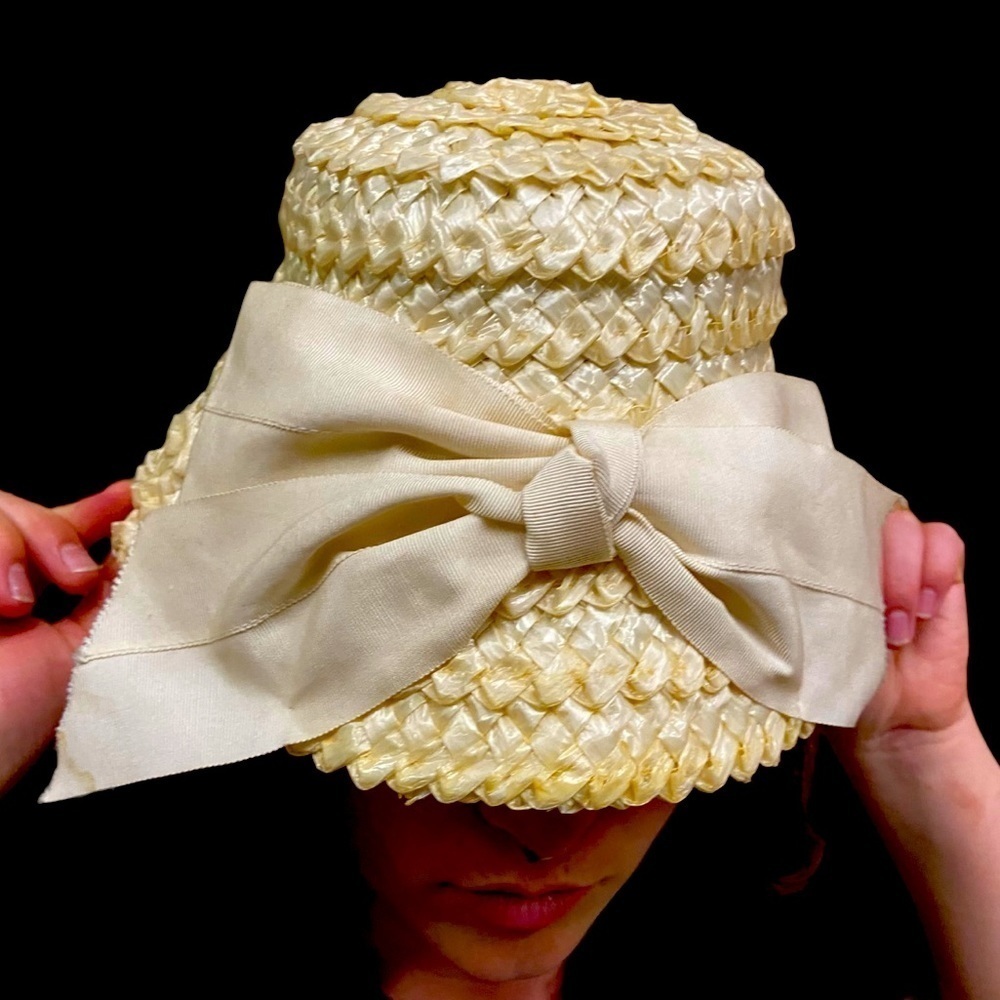 Mid Century Big Bow Sun Hat